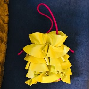 Vintage Moschino Yellow/Pink Ruffle Purse Bag